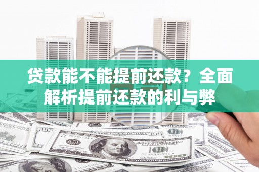 新罗贷款能不能提前还款？全面解析提前还款的利与弊